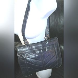 Vintage "An Ambassador Design" Navy Blue Vinyl Shoulder Bag
